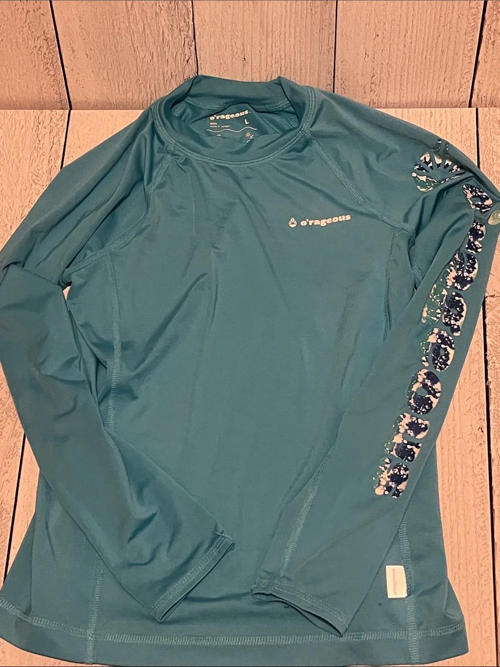 O'Rageous Kids Long-Sleeve Swim Shirt in Teal